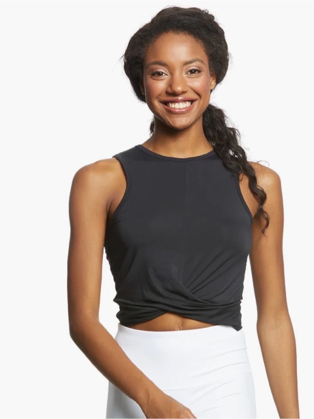 Beyond Yoga Twisted Layering Crop Tank size Medium In Darkest Night